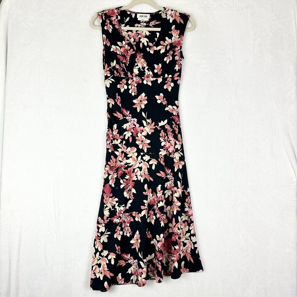 Vintage Byer Too Floral Midi Dress Size Small 90s Y2k Drop Waist Retro Feminine